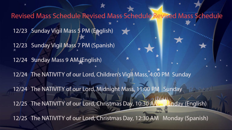 Revised Mass Schedule