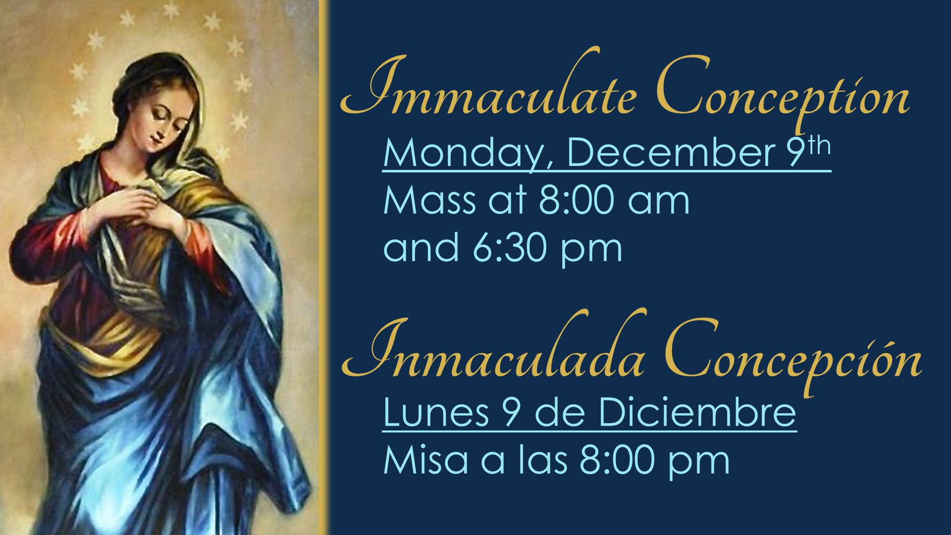 Immac Conception 2019 – Catholic Church of the Nativity